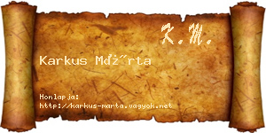 Karkus Márta névjegykártya