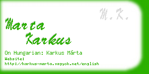 marta karkus business card