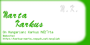 marta karkus business card